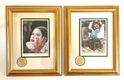 Emmett Kelly Circus Collection signed Leighton Jones lithographs 