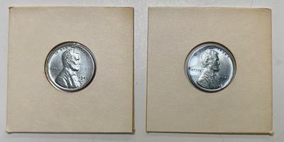 2 1943 steel pennies, very good condition