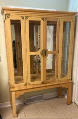 Oriental Style Lighted China Cabinet/ Display Case
