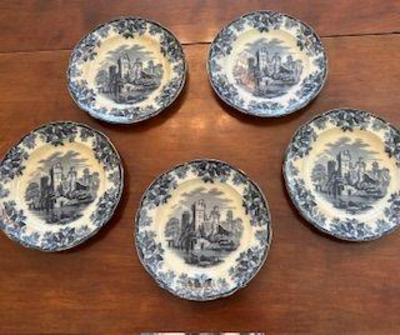 c. 1848 Copeland Spode 5 Plates and Large Platter