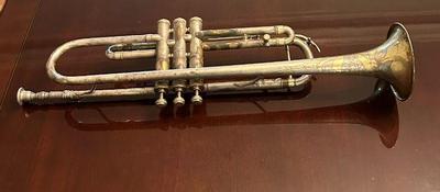 Antique Silver and Brass Trumpet