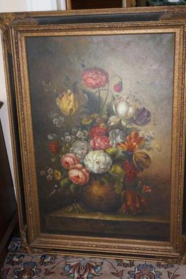 Decorative oil on canvas paintings of flowers, French street , boats and more. 