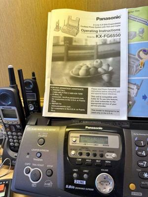 Panasonic cordless phone system with fax