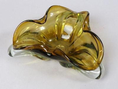 Murano Green/Clear Dish