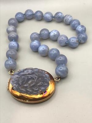 Jade and 14k gold necklace
