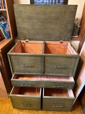 Handmade cabinet with filing cabinets & drawers