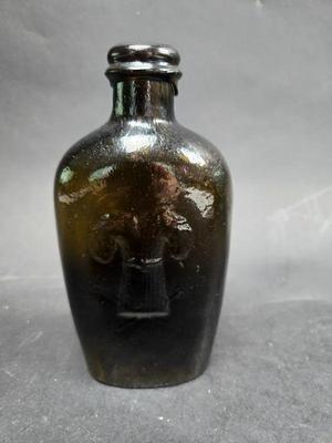 Sheaf Of Grain Westford Glass Company, CT- Smooth Bottom Dark Amber  - Applied Lip - About 6 Inches