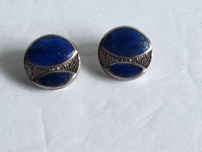 Sterling & Lapis Clip-on Earrings