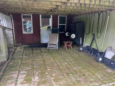 Tow-Behind Lawn/Soil Aerator $80, Heavy Duty Dumpcart trailer $100, Ladder $40