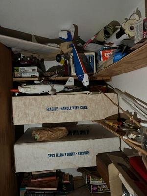 Much of this old model airplane stuff has sold but there is still stuff to rummage 