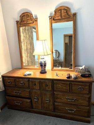 Vintage Late 20th C Laminate Dresser (matching highboy too) $30/each (plus $10 each for mirrors)