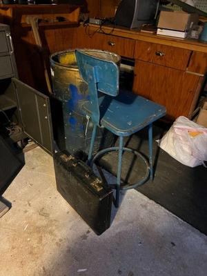 Blue Industrial Stool $20