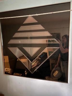 Fabulous 1980s Greg Copeland Geometric Mirrored Artwork $160