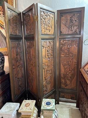 Wooden room divider - hand carved