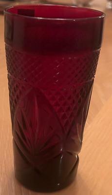 Cristal D'arques "antique" ruby  red glass tumbler.  France