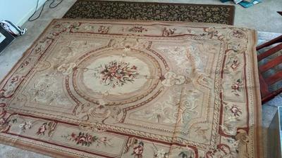 Aubusson Tapestry/Carpet hand tied and finished in back, 106 x 70 approximately 
