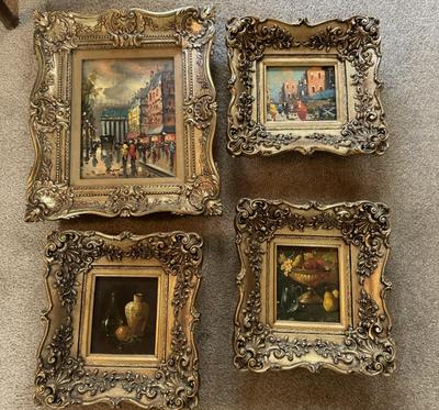 Gold Gilt Framed artwork series of 4