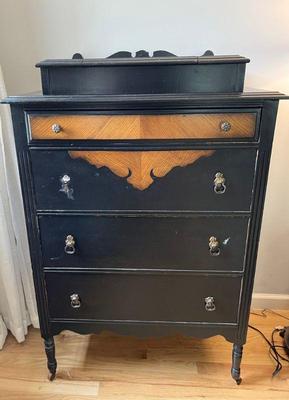 Black Painted Antique Dresser