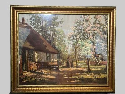 Large Framed Print Woman Drawing From A Well