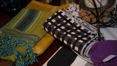 MCM linens to include burlap table runners and designer napkin sets. So 60's !