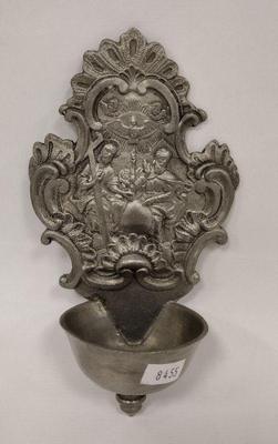 Pewter holy water font