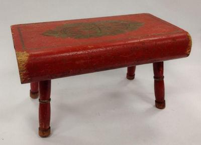 SMALL PAINTED FOOTSTOOL