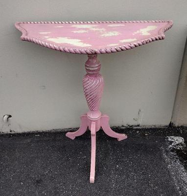 PINK DEMILUNE TABLE 