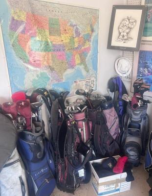 Golf Gear:  Clubs, bags, balls, travel bags, pull carts and more.  