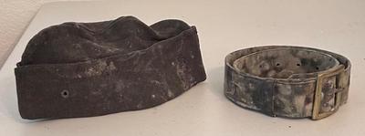 World War II era military cap and belt