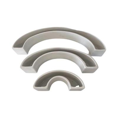 3 Enzo Mari white ceramic semi circle vases