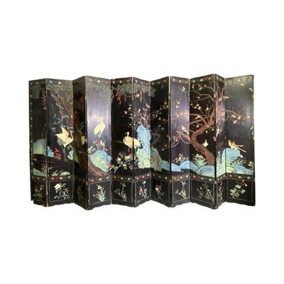 Large 2 Piece Heavy Wooden Chinese Screen