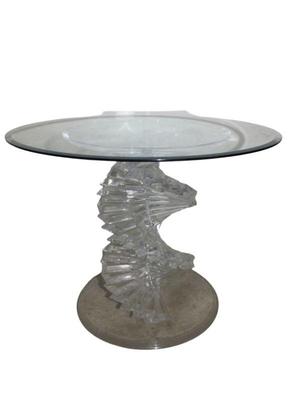 Charles Hollis Jones Style Lucite Double Helix Center Table