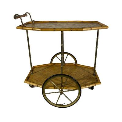 Aldo Tura Style Bamboo Bar Cart