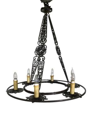 Paul Ferrante Fer Forge Chandelier