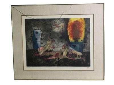 Roberto Matta Pencil Signed Etching