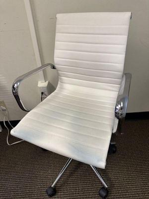 White leather office chairs - 1 left