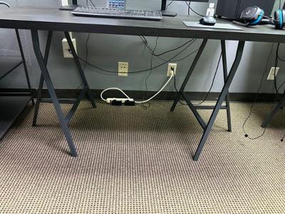 Black metal workstations / tables
59” L x 29 x 13” W x 29” H