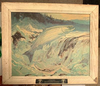 Vintage Seagrams 7 advertising print on canvas
