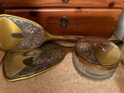 Vintage mirror & brush set