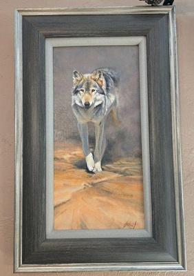 Ned Aldrich Eye To Eye Oil 16 X 18 Inches - Beautiful Wolf