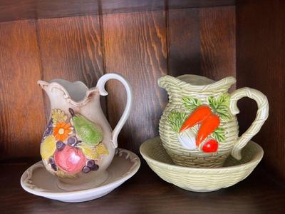 Fruit & Veggie Pitcher & Saucer Duo