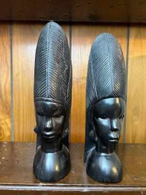 Pre-1960 Heavy African Hardwood Bookends