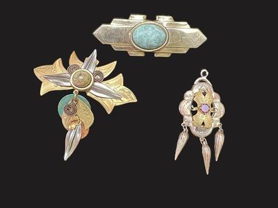 Two Brooches & A Pendant