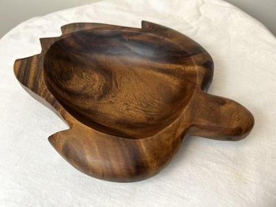 Carved Tropical Hardwood Sea Turtle Bowl