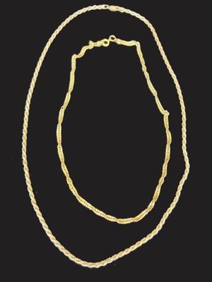 Two 925 Sterling Necklaces - One Gold Plated