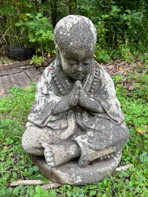 Old Weathered Buddha Concrete Garden Statue