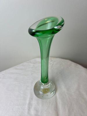 Vintage Bo Borgstrom Aseda Glasbruk Emerald Green Glass Vase