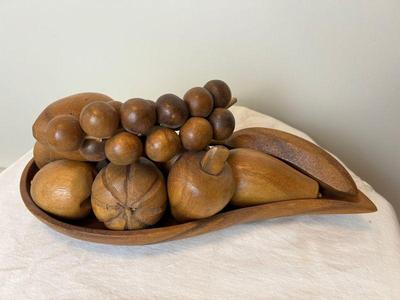 MCM Wooden Fruit Centerpiece