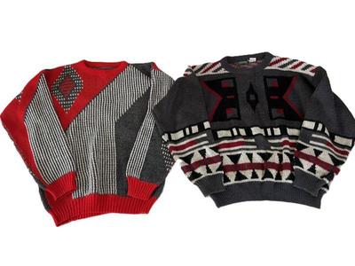 Two 1980s Graphic Design Sweaters