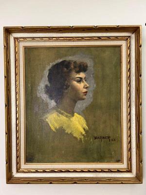 Original Mid Century Portrait Of A Woman
